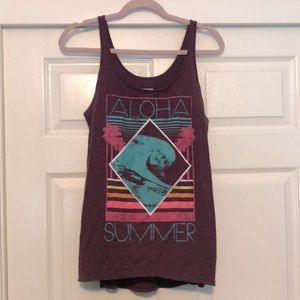Purple Graphic Tank Top